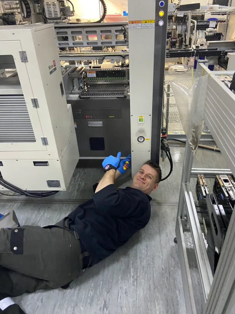 Detech engineer servicing J-TEQ production equipment