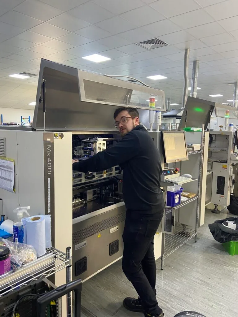Detech engineer servicing J-TEQ production equipment