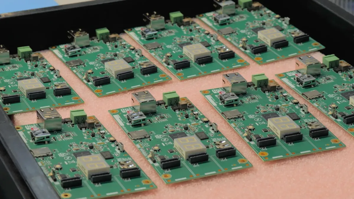 Panel of assembled printed circuit boards