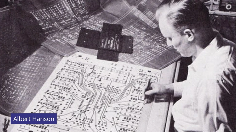 Albert Hanson, who patented an early forerunner of the printed circuit board
