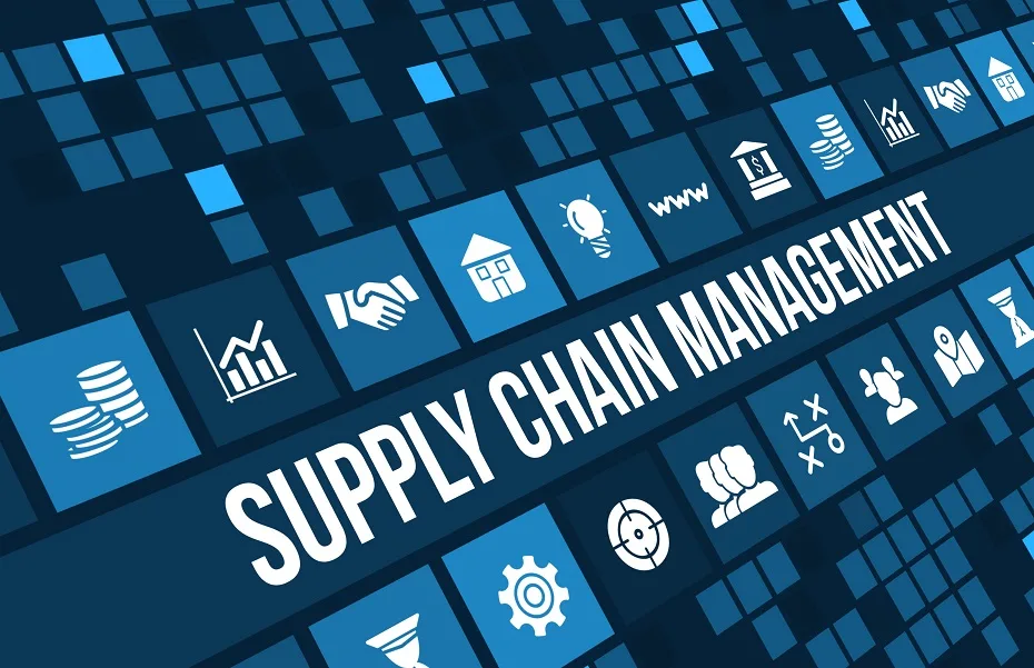 Digital supply chain management illustration